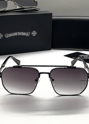 Мужские очки chrome hearts черные солнцезащитные3 фото