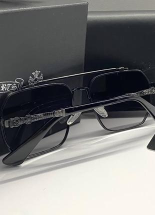 Мужские очки chrome hearts черные солнцезащитные2 фото