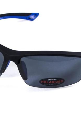 Окуляри поляризаційні bluwater daytona-1 polarized (gray) сірі в чорно-синій оправі