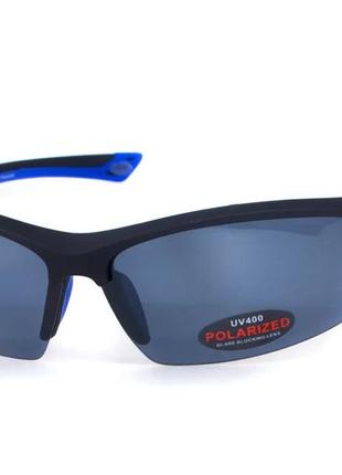 Очки поляризационные bluwater daytona-1 polarized (gray) серые в черно-синей оправе2 фото