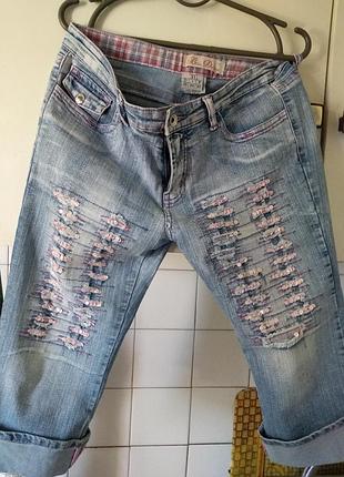 Джинсовые капри бриджи женские blu deisi  оригинал