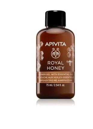 Apivita royal honey зволожуючий гель для душу з есенціальними маслами, 75 мл