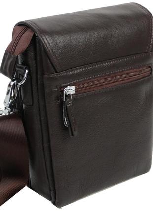 Чоловіча шкіряна сумка, планшетка через плече giorgio ferretti коричнева4 фото