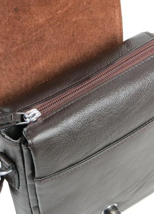 Чоловіча шкіряна сумка, планшетка через плече giorgio ferretti коричнева7 фото