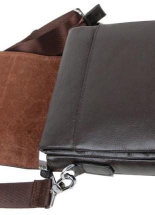 Чоловіча шкіряна сумка, планшетка через плече giorgio ferretti коричнева6 фото