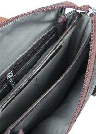 Чоловіча шкіряна сумка, планшетка через плече giorgio ferretti коричнева8 фото