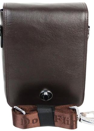 Чоловіча шкіряна сумка, планшетка через плече giorgio ferretti коричнева2 фото