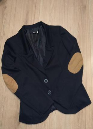 Стильнючий пиджак жакет с замшевыми латками на локтях1 фото
