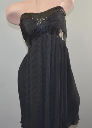 Красивое, чёрное платье с пайетками (s)