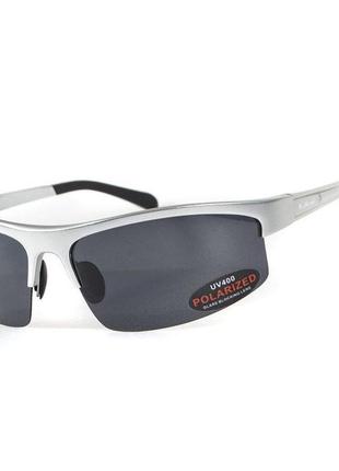 Окуляри bluwater alumination-5 silver polarized (чорні) оправа алюміній