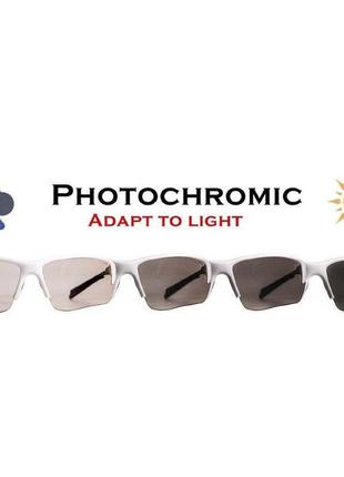 Очки global vision hercules-7 photocromic (фотохромные прозрачные) белая оправа6 фото