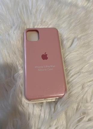 Силиконовый чехол silicone case iphone 11 pro max розовый, новый