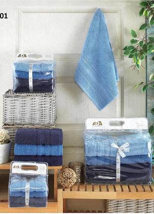 Набір із 4 махрових рушників різні кольори