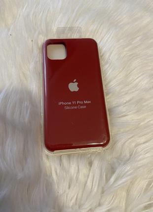 Силиконовый чехол silicone case iphone 11 pro max красный