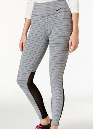 Женские лосины леггинсы тайтсы nike legendary jacquard women's training tights leggings yoga dri-fit mesh