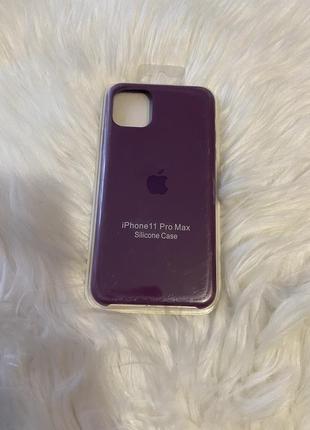 Силиконовый чехол silicone case iphone 11 pro max фиолетовый новый1 фото