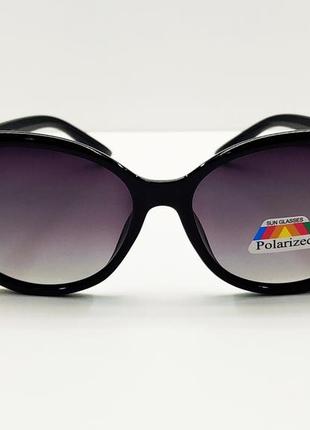 Жіночі окуляри сонцезахисні поляризаційні чорні2 фото