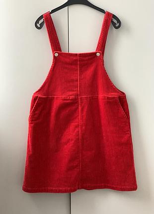 Вельветовый сарафан в рубчик