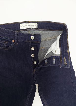 Жіночі темно-сині джинси скіні на гудзиках від бренду topman2 фото