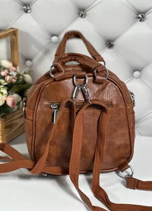 Стильный маленький рюкзак, коричневый 🔥много цветов🔥3 фото