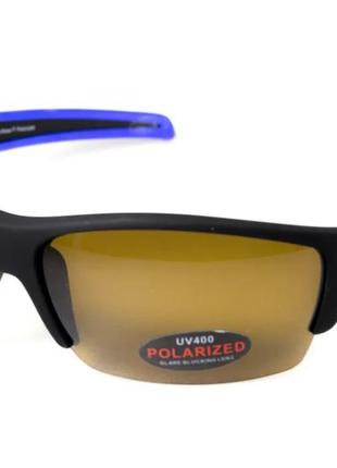 Окуляри поляризаційні bluwater daytona-2 polarized (brown) коричневі в чорно-синій оправі