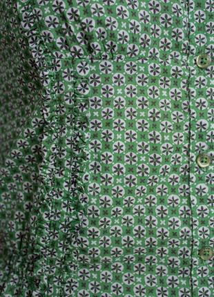 Рубашка в цветок зеленая7 фото
