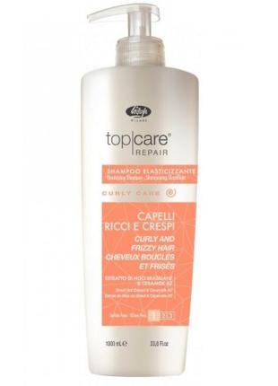 Шампунь для еластичності волосся lisap top care repair curly care elasticising shampoo, 1000 мл