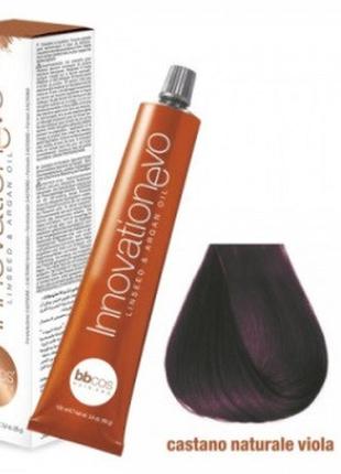 Стійка фарба для волосся bbcos innovation evo hair color cream no 4/2 каштановий натуральний фіолетовий, 100 мл