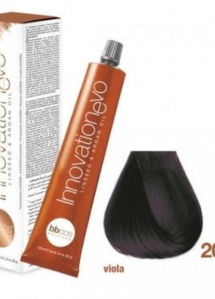 Стійка фарба для волосся bbcos innovation evo hair color cream № 2000 фіолетовий, 100 мл