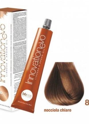 Стойкая краска для волос bbcos innovation evo hair color cream № 8/72 ореховый светлый, 100 мл