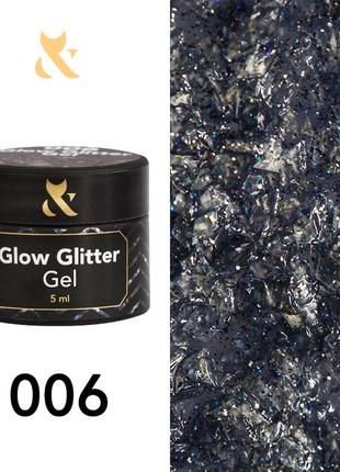 Гель-лак f. o. x glow glitter gel 006, 5г