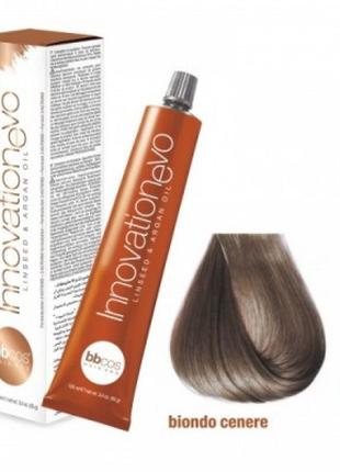 Стійка фарба для волосся bbcos innovation evo hair color cream no 7/1 блондин попелястий, 100 мл