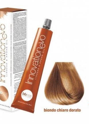 Стойкая краска для волос bbcos innovation evo hair color cream № 8/3 блондин светлый золотистый, 100 мл