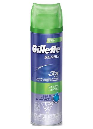 Гель для бритья gillette series sensitive aloe vera shave gel for men, 200 мл