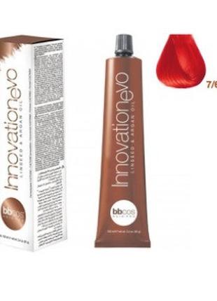 Стойкая краска для волос bbcos innovation evo hair color cream № 7/66rp светлый красный интенсив, 100 мл