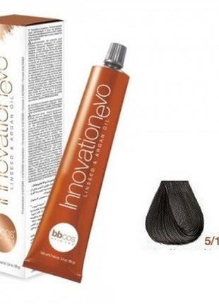 Стойкая краска для волос bbcos innovation evo hair color cream № 5/11 каштановый светлый пепельный, 100 мл