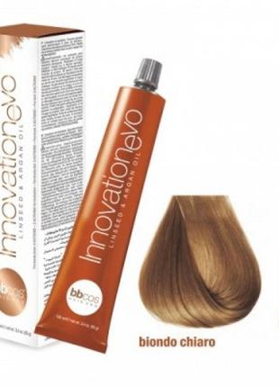 Стійка фарба для волосся bbcos innovation evo hair color cream № 8/0 світлий блондин, 100 мл