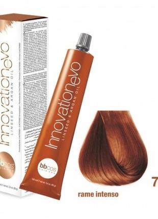 Стійка фарба для волосся bbcos innovation evo hair color cream № 7/40 блондин мідний інтенсивний, 100 мл