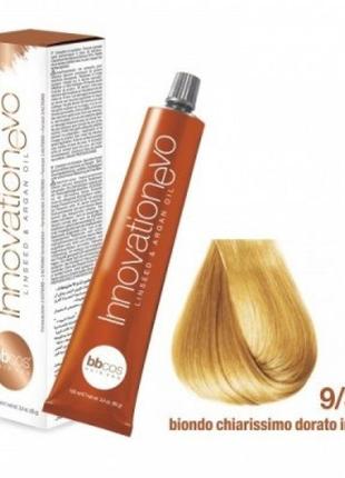 Стойкая краска для волос bbcos innovation evo hair color cream № 9/33 блондин очень светло-золотистый, 100 мл