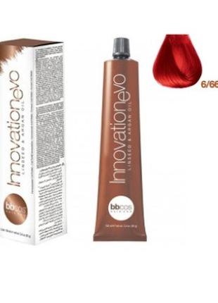 Стойкая краска для волос bbcos innovation evo hair color cream № 6/66rp красный интенсив, 100 мл