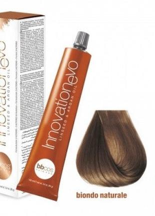 Стійка фарба для волосся bbcos innovation evo hair color cream № 7/0 натуральний блондин, 100 мл