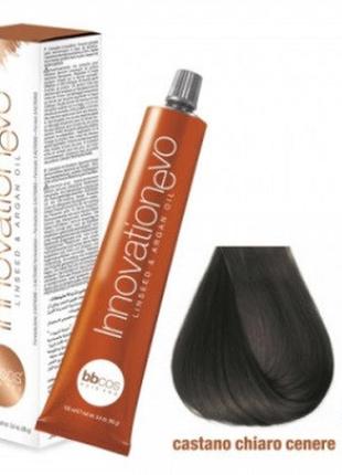 Стійка фарба для волосся bbcos innovation evo hair color cream № 5/01 каштановий світлий, 100 мл