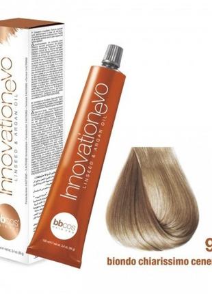 Стойкая краска для волос bbcos innovation evo hair color cream № 9/01 очень светлый блондин, 100 мл