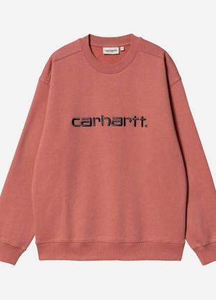 Жіночий світшот carhartt wip w' carhartt sweat misty blush/vulcan4 фото