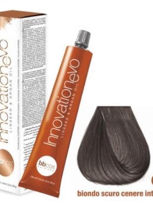 Стійка фарба для волосся bbcos innovation evo hair color cream № 6/11 темний блондин інтенсивно пепель, 100 мл