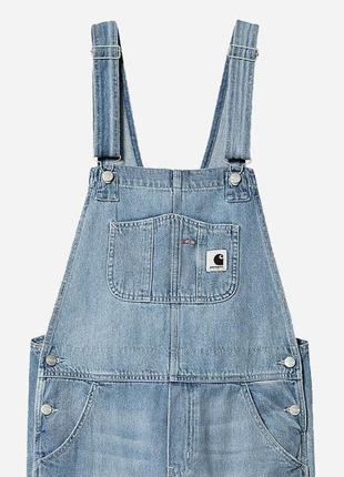 Комбинезон carhartt wip w'bib overall straight blue light stone washed3 фото