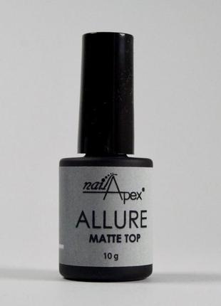 Матовый топ «allure» nailapex, 10 мл1 фото