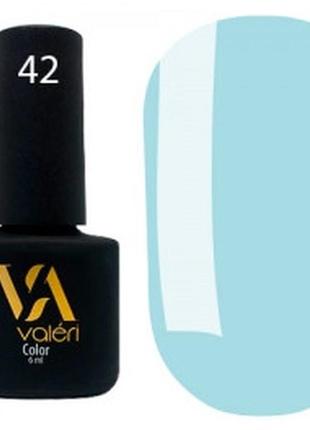 Гель-лак valeri №042 (світло-блакитний, емаль), 6 мл