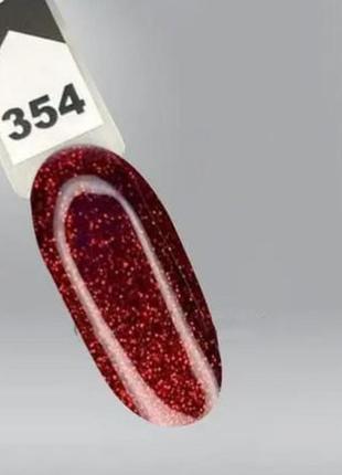 Гель-лак oxxi professional no 354 (винне бордо з червоними блискітками), 10 мл