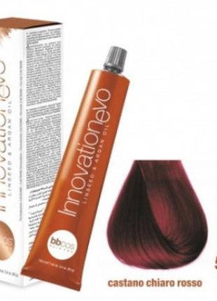 Стійка фарба для волосся bbcos innovation evo hair color cream № 5/66 каштановий, світло-червоний, 100 мл